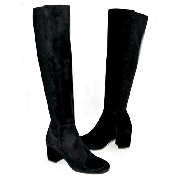 Sam Edelman Women’s Valda Knee High Boot Black Leather Suede Boot Size 6.5M New - Picture 1 of 13